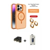 MARSİLYAN™- iPhone 14 Pro Max Kılıf Akış Form - Siyah Bilvis Hayalet Cam Ekran Koruyucu + Raze Metal Kamera Lens - GD