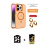 MARSİLYAN™- iPhone 14 Pro Max Kılıf Akış Form - Siyah Buffer Cam Ekran Koruyucu + PVD Metal Kamera Lens - TU