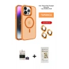 MARSİLYAN™- iPhone 14 Pro Max Kılıf Akış Form - Siyah Mat Seramik Nano Ekran Koruyucu + Bilvis Titan Kamera Lens - GD
