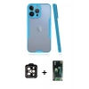 MARSİLYAN™- iPhone 14 Pro Max Kılıf Atlas Asil Serisi - Şeffaf 360 Full Body Arka Koruyucu + PVD Metal Kamera Lens - TU