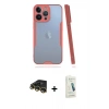 MARSİLYAN™- iPhone 14 Pro Max Kılıf Atlas Asil Serisi - Şeffaf Pasifik Cam Ekran Koruyucu + Raze Metal Kamera Lens - GD