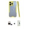 MARSİLYAN™- iPhone 14 Pro Max Kılıf Atlas Asil Serisi - Şeffaf Pasifik Cam Ekran Koruyucu + Bilvis Titan Kamera Lens - GS