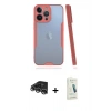 MARSİLYAN™- iPhone 14 Pro Max Kılıf Atlas Asil Serisi - Şeffaf Pasifik Cam Ekran Koruyucu + Raze Metal Kamera Lens - GS