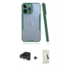 MARSİLYAN™- iPhone 14 Pro Max Kılıf Atlas Asil Serisi - Şeffaf Pasifik Cam Ekran Koruyucu + Raze Metal Kamera Lens - GS