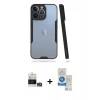 MARSİLYAN™- iPhone 14 Pro Max Kılıf Atlas Asil Serisi - Şeffaf Royal Nano Ekran Koruyucu + Bilvis Titan Kamera Lens - GS