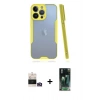 MARSİLYAN™- iPhone 14 Pro Max Kılıf Atlas Asil Serisi - Siyah 360 Mat Full Body Arka Koruyucu + Bilvis Titan Kamera Lens - GD