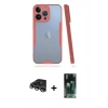 MARSİLYAN™- iPhone 14 Pro Max Kılıf Atlas Asil Serisi - Siyah 360 Mat Full Body Arka Koruyucu + Raze Metal Kamera Lens - GS