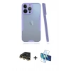 MARSİLYAN™- iPhone 14 Pro Max Kılıf Atlas Asil Serisi - Siyah 3D Antistatik Cam Ekran Koruyucu + Raze Metal Kamera Lens - GD