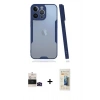 MARSİLYAN™- iPhone 14 Pro Max Kılıf Atlas Asil Serisi - Siyah 6D Mat Seramik Hayalet Nano Ekran Koruyucu + Siyah Bilvis Titan Kamera Lens
