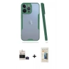MARSİLYAN™- iPhone 14 Pro Max Kılıf Atlas Asil Serisi - Siyah 6D Mat Seramik Hayalet Nano Ekran Koruyucu + Siyah Bilvis Titan Kamera Lens