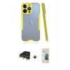 MARSİLYAN™- iPhone 14 Pro Max Kılıf Atlas Asil Serisi - Siyah 6D Mat Seramik Hayalet Nano Ekran Koruyucu + Gold Raze Metal Kamera Lens