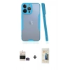 MARSİLYAN™- iPhone 14 Pro Max Kılıf Atlas Asil Serisi - Siyah 6D Mat Seramik Hayalet Nano Ekran Koruyucu + Bilvis Titan Kamera Lens - GD