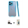 MARSİLYAN™- iPhone 14 Pro Max Kılıf Atlas Asil Serisi - Siyah 6D Mat Seramik Hayalet Nano Ekran Koruyucu + Siyah Bilvis Titan Kamera Lens