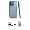MARSİLYAN™- iPhone 14 Pro Max Kılıf Atlas Asil Serisi - Siyah 6D Mat Seramik Hayalet Nano Ekran Koruyucu + Bilvis Titan Kamera Lens - GS