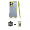 MARSİLYAN™- iPhone 14 Pro Max Kılıf Atlas Asil Serisi - Siyah 6D Mat Seramik Hayalet Nano Ekran Koruyucu + PVD Metal Kamera Lens - TU