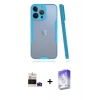 MARSİLYAN™- iPhone 14 Pro Max Kılıf Atlas Asil Serisi - Siyah Bilvis 5in1 3D Magic Cam Ekran Koruyucu + Derin Mor Bilvis Titan Kamera Lens