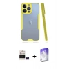 MARSİLYAN™- iPhone 14 Pro Max Kılıf Atlas Asil Serisi - Siyah Bilvis 5in1 3D Magic Cam Ekran Koruyucu + Derin Mor Bilvis Titan Kamera Lens