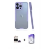 MARSİLYAN™- iPhone 14 Pro Max Kılıf Atlas Asil Serisi - Siyah Bilvis 5in1 3D Magic Cam Ekran Koruyucu + Derin Mor Bilvis Titan Kamera Lens