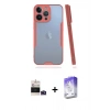 MARSİLYAN™- iPhone 14 Pro Max Kılıf Atlas Asil Serisi - Siyah Bilvis 5in1 3D Magic Cam Ekran Koruyucu + Derin Mor Bilvis Titan Kamera Lens