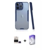 MARSİLYAN™- iPhone 14 Pro Max Kılıf Atlas Asil Serisi - Siyah Bilvis 5in1 3D Magic Cam Ekran Koruyucu + Derin Mor Bilvis Titan Kamera Lens