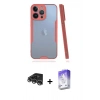 MARSİLYAN™- iPhone 14 Pro Max Kılıf Atlas Asil Serisi - Siyah Bilvis 5in1 3D Magic Cam Ekran Koruyucu + Gümüş Raze Metal Kamera Lens