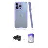 MARSİLYAN™- iPhone 14 Pro Max Kılıf Atlas Asil Serisi - Siyah Bilvis 5in1 3D Magic Cam Ekran Koruyucu + Gümüş Raze Metal Kamera Lens