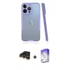 MARSİLYAN™- iPhone 14 Pro Max Kılıf Atlas Asil Serisi - Siyah Bilvis 5in1 3D Magic Cam Ekran Koruyucu + Raze Metal Kamera Lens - GD
