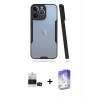MARSİLYAN™- iPhone 14 Pro Max Kılıf Atlas Asil Serisi - Siyah Bilvis 5in1 3D Magic Cam Ekran Koruyucu + Bilvis Titan Kamera Lens - SH