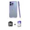 MARSİLYAN™- iPhone 14 Pro Max Kılıf Atlas Asil Serisi - Siyah Bilvis 5in1 3D Magic Cam Ekran Koruyucu + PVD Metal Kamera Lens - TU
