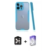 MARSİLYAN™- iPhone 14 Pro Max Kılıf Atlas Asil Serisi - Siyah Bilvis 5in1 3D Magic Cam Ekran Koruyucu + PVD Metal Kamera Lens - TU