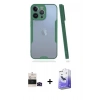 MARSİLYAN™- iPhone 14 Pro Max Kılıf Atlas Asil Serisi - Siyah Bilvis 5in1 5D Magic Hayalet Cam Ekran Koruyucu + Siyah Bilvis Titan Kamera Lens