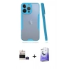 MARSİLYAN™- iPhone 14 Pro Max Kılıf Atlas Asil Serisi - Siyah Bilvis 5in1 5D Magic Hayalet Cam Ekran Koruyucu + Bilvis Titan Kamera Lens - DNMR