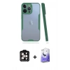 MARSİLYAN™- iPhone 14 Pro Max Kılıf Atlas Asil Serisi - Siyah Bilvis 5in1 5D Magic Hayalet Cam Ekran Koruyucu + PVD Metal Kamera Lens - TU