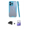 MARSİLYAN™- iPhone 14 Pro Max Kılıf Atlas Asil Serisi - Siyah Bilvis 5in1 5D Magic Hayalet Cam Ekran Koruyucu + Raze Metal Kamera Lens - GS