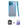 MARSİLYAN™- iPhone 14 Pro Max Kılıf Atlas Asil Serisi - Siyah Bilvis 5in1 5D Magic Hayalet Cam Ekran Koruyucu + PVD Metal Kamera Lens - TU