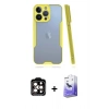 MARSİLYAN™- iPhone 14 Pro Max Kılıf Atlas Asil Serisi - Siyah Bilvis 5in1 5D Magic Hayalet Cam Ekran Koruyucu + PVD Metal Kamera Lens - TU
