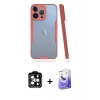MARSİLYAN™- iPhone 14 Pro Max Kılıf Atlas Asil Serisi - Siyah Bilvis 5in1 5D Magic Hayalet Cam Ekran Koruyucu + PVD Metal Kamera Lens - TU