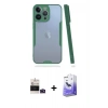 MARSİLYAN™- iPhone 14 Pro Max Kılıf Atlas Asil Serisi - Siyah Bilvis 5in1 5D Magic Hayalet Cam Ekran Koruyucu + Bilvis Titan Kamera Lens - DNMR