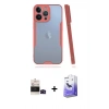 MARSİLYAN™- iPhone 14 Pro Max Kılıf Atlas Asil Serisi - Siyah Bilvis 5in1 5D Magic Hayalet Cam Ekran Koruyucu + Siyah Bilvis Titan Kamera Lens