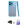 MARSİLYAN™- iPhone 14 Pro Max Kılıf Atlas Asil Serisi - Siyah Bilvis 5in1 5D Magic Hayalet Cam Ekran Koruyucu + Raze Metal Kamera Lens - GD