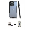 MARSİLYAN™- iPhone 14 Pro Max Kılıf Atlas Asil Serisi - Siyah Bilvis Hayalet Cam Ekran Koruyucu + Bilvis Titan Kamera Lens - DNMR
