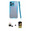MARSİLYAN™- iPhone 14 Pro Max Kılıf Atlas Asil Serisi - Siyah Buffer Cam Ekran Koruyucu + Bilvis Titan Kamera Lens - GD