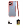MARSİLYAN™- iPhone 14 Pro Max Kılıf Atlas Asil Serisi - Siyah Buffer Cam Ekran Koruyucu + Bilvis Titan Kamera Lens - DNMR