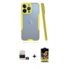 MARSİLYAN™- iPhone 14 Pro Max Kılıf Atlas Asil Serisi - Siyah Buffer Cam Ekran Koruyucu + Bilvis Titan Kamera Lens - GD