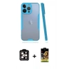 MARSİLYAN™- iPhone 14 Pro Max Kılıf Atlas Asil Serisi - Siyah Buffer Cam Ekran Koruyucu + PVD Metal Kamera Lens - TU