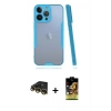 MARSİLYAN™- iPhone 14 Pro Max Kılıf Atlas Asil Serisi - Siyah Buffer Cam Ekran Koruyucu + Raze Metal Kamera Lens - GD