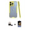 MARSİLYAN™- iPhone 14 Pro Max Kılıf Atlas Asil Serisi - Siyah Buffer Hayalet Cam Ekran Koruyucu + Bilvis Titan Kamera Lens - SH