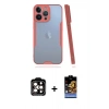 MARSİLYAN™- iPhone 14 Pro Max Kılıf Atlas Asil Serisi - Siyah Buffer Hayalet Cam Ekran Koruyucu + PVD Metal Kamera Lens - TU