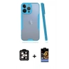 MARSİLYAN™- iPhone 14 Pro Max Kılıf Atlas Asil Serisi - Siyah Buffer Hayalet Cam Ekran Koruyucu + PVD Metal Kamera Lens - TU