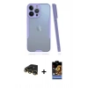 MARSİLYAN™- iPhone 14 Pro Max Kılıf Atlas Asil Serisi - Siyah Buffer Hayalet Cam Ekran Koruyucu + Raze Metal Kamera Lens - GD